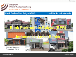 Bank Perkreditan Rakyat (BPR) Local Banks in Indonesia - e-MFP