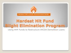 Hardest Hit Fund Blight Elimination Program