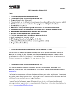 CBTU Ontario Canada Chapter Newsletter