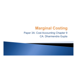 Marginal Costing - ICAI Knowledge Gateway