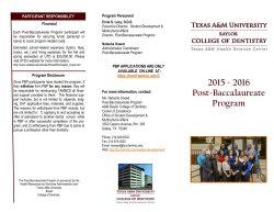 Post-Baccalaureate Program Brochure