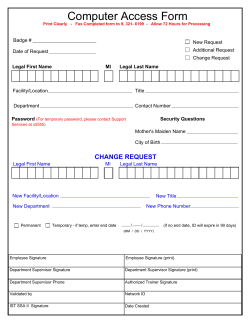 Computer Access Form - Cape Fear Valley Health System