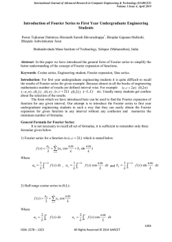 Introduction of Fourier Series to First Year Undergraduate