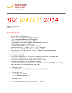 BiZ WATCH 2014 - BUSINESS COUNCIL PNG