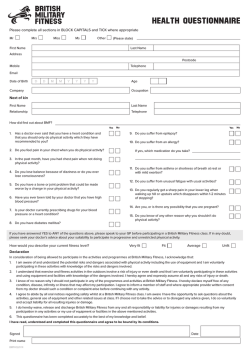 Health Questionnaire - British Military Fitness