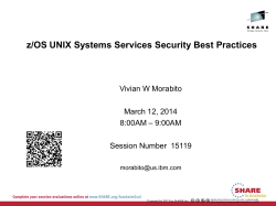 z/OS UNIX Security Best Practices Anaheim 2014
