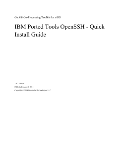 IBM Ported Tools OpenSSH - Quick Install Guide