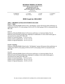 Goals BMS 2014 2015 - Independent School District 31