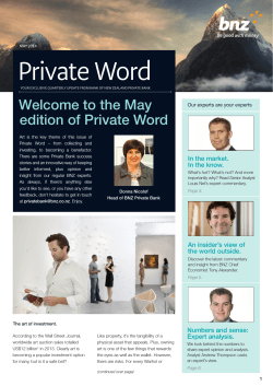 Private Word - BNZ Private Bank