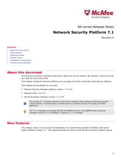 Network Security Platform 7.1 NS-series Release