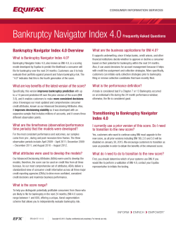 Bankruptcy Navigator Index 4.0 FAQs