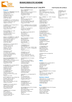 Eye Panel List July 2014