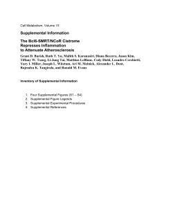 Supplemental Information The Bcl6-SMRT/NCoR Cistrome