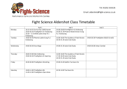 Fight Science Aldershot Class Timetable