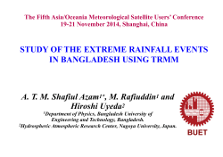 Study of the extreme rainfall events in Bangladesh using TRMM