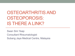 Osteoarthritis and Osteoporosis: Is There A Link?