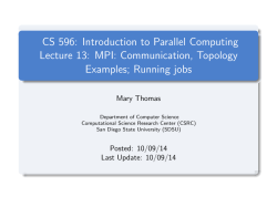CS 596: Introduction to Parallel Computing Lecture 13