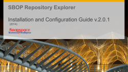 SBOP Repository Explorer Installation and