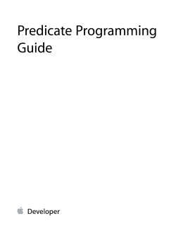 Predicate Programming Guide