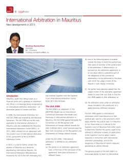International Arbitration in Mauritius