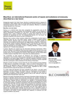 Mauritius: an international financial centre of repute