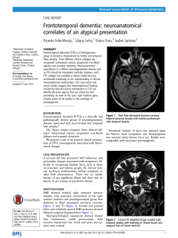 Frontotemporal dementia: neuroanatomical correlates of an