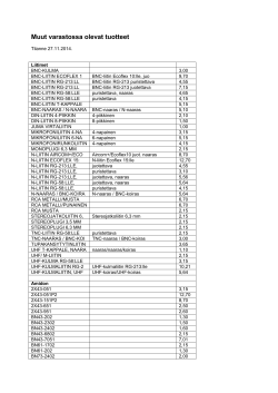 Lista muista kuin tässä esitellyistä tuotteista mm. Amidon (pdf)