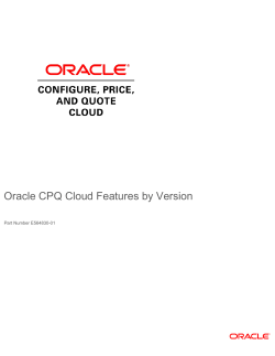Oracle CPQ Cloud Features by Version
