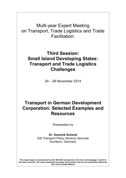 Transport in German Development Corporation: Selected