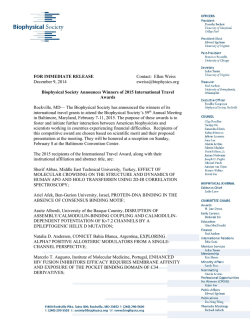 International Travel Awardees