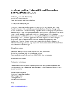 Academic position, Universiti Brunei Darussalam