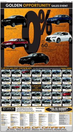 GOLDEN OPPORTUNITY SALES EVENT