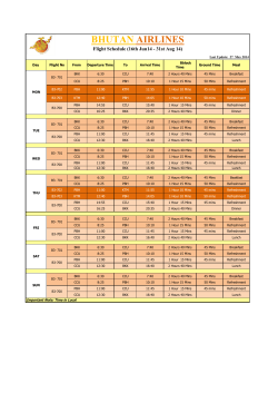 Bhutan Airlines Sch 16 June