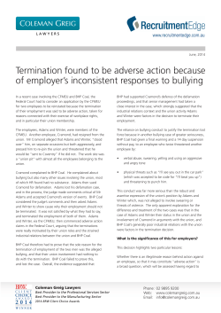 Termination and Bullying | 1st Decision in