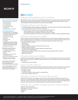 DoStudio Overview (pdf) - Sony Creative Software