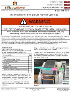 BKT Blower Kit Installation Instructions