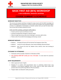 BASIC FIRST AID (BFA) WORKSHOP