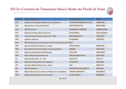 SSI for Commercial Transaction Banca Monte dei Paschi di Siena