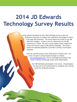 2014 JD Edwards Technology Survey Results
