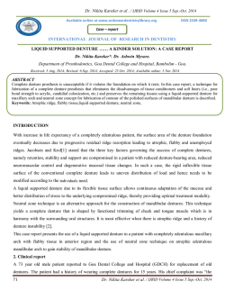 INTERNATIONAL JOURNAL OF RESEARCH IN DENTISTRY
