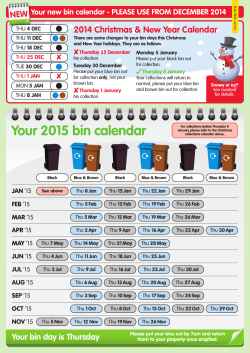 Your 2015 bin calendar - Recycle for Lichfield District