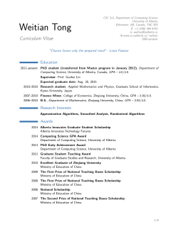 Weitian Tong – Curriculum Vitae