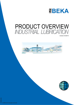 PRODUCT OVERVIEW INDUSTRIAL LUBRICATION