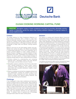 CLEAN COOKING WORKING CAPITAL FUND