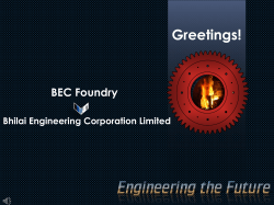 BEC Steel Foundry Presentation - Bhilai Engineering Corporation