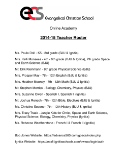 2014-2015 Faculty Roster