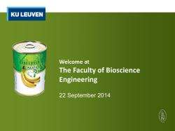 The Faculty of Bioscience Engineering
