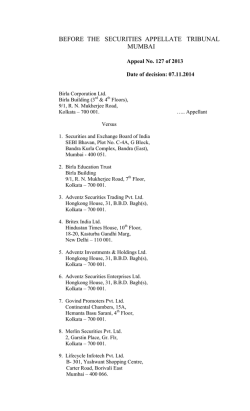 In the matter of Birla Corporation Ltd