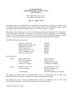 July 2014 - State Board of Certified Public Accountants of Louisiana