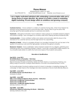 Download My CV - Fiona Mason Home